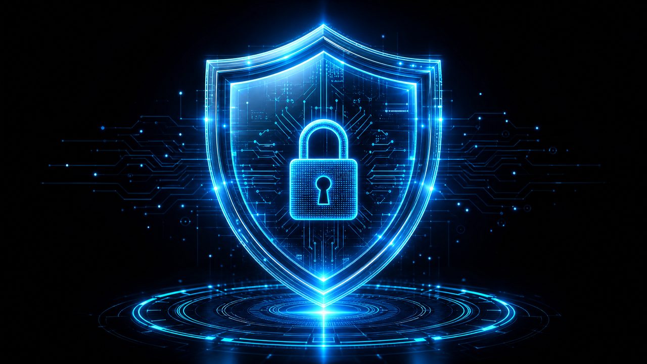 Digital security shield representing Stockity's fund protection and regulatory compliance